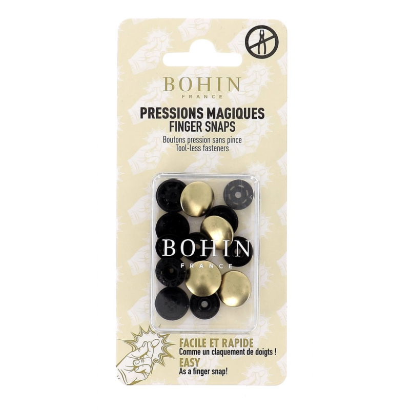Bohin, Bottoni a Pressione Magici Senza Pinza Dorati - Misura 14 mm - 4 pz Bohin - 1