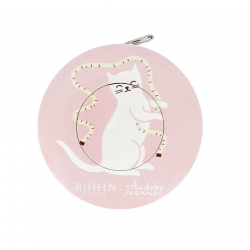 Bohin, Metro Estensibile collezione Gatti - Gatto con metro fondo Rosa Bohin - 1