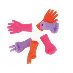 Bohin, Protezioni per punte di ferri da maglia a forma di mano - Colori assortiti - Confezione da 6 Bohin - 1