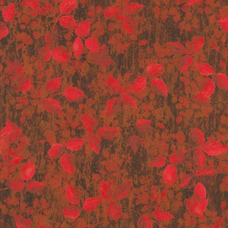 Sienna Red, Tessuto scuro con foglie rosse - Robert Kaufman Robert Kaufman - 1 Sienna Red, Tessuto scuro con foglie rosse - Robert Kaufman Robert Kaufman - 1