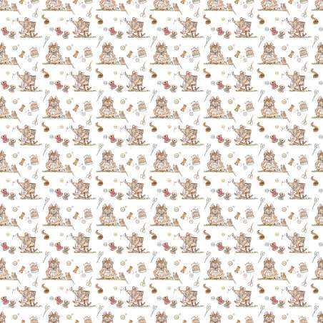 Easter Patchwork, Stoffa Topine Sarte su Tessuto Bianco con accessori Merceria Amabilmente Vero - 1