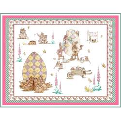Easter Patchwork, Pannello Villaggio Uova di Pasqua 50 x 39 cm Amabilmente Vero - 1