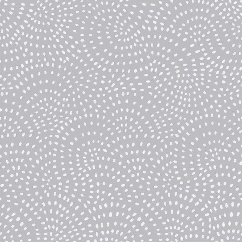 Tessuto per Retro Grigio con motivo a onde di piccoli semi panna - Twist Wide Smoke Wilmington Prints - 1