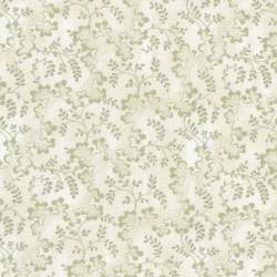 Flowerhouse: Camille Collection, Natural, Tessuto Beige con disegno di rami e foglie tono su tono - Robert Kaufman