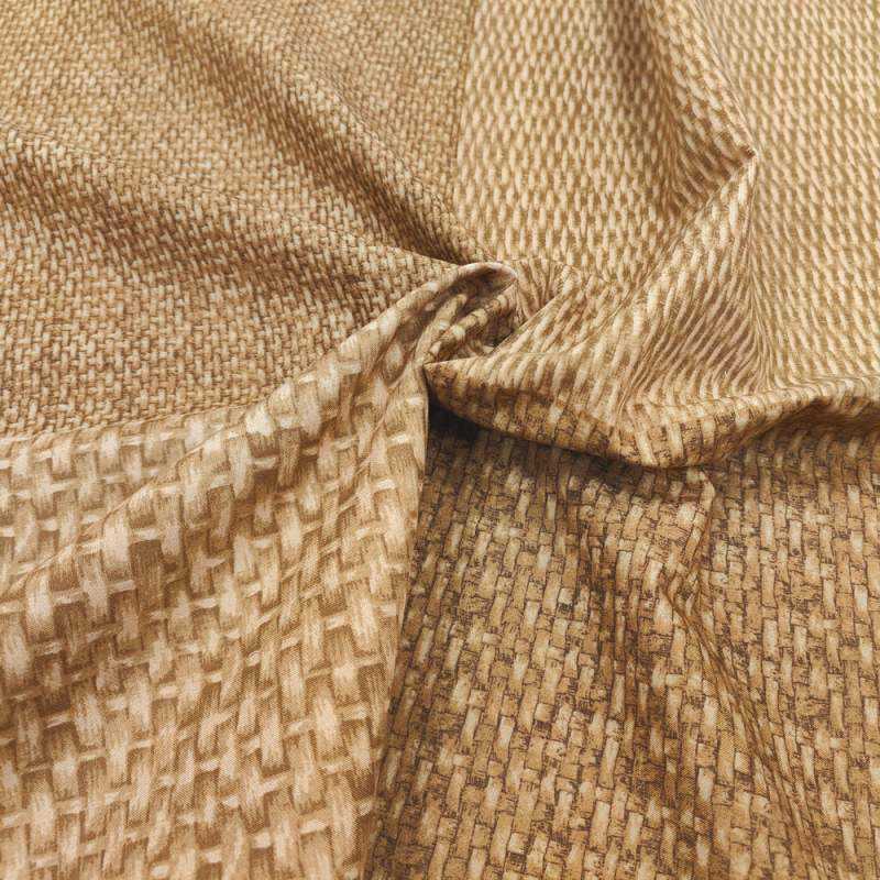 Taupe-ism, Tessuto Marrone Chiaro con 8 stampe Effetto Cestino Intrecciato - 60 x 110 cm Stim Italia srl - 1