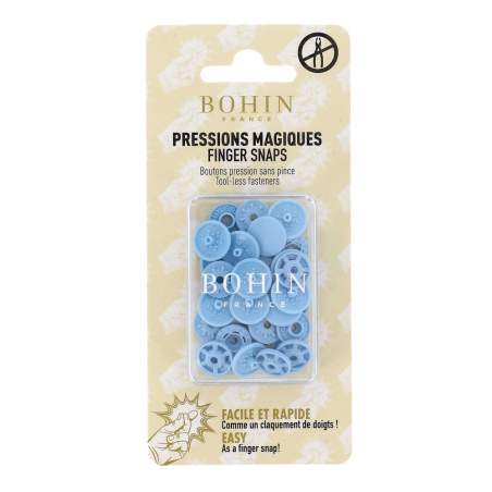 Bottoni a Pressione Magici Senza Pinza Azzurro cielo - Misura 13 mm - 8 pz Bohin - 1