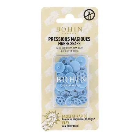 Bottoni a Pressione Magici Senza Pinza Azzurro cielo - Misura 13 mm - 8 pz Bohin - 1