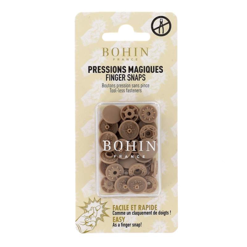 Bottoni a Pressione Magici Senza Pinza Beige - Misura 13 mm - 8 pz Bohin - 1