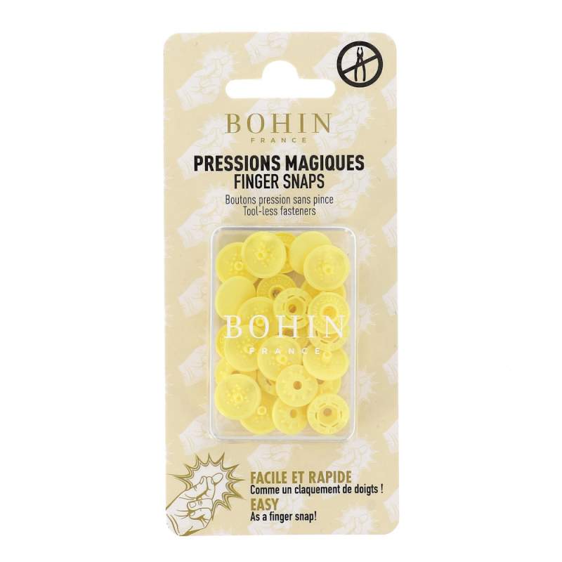 Bottoni a Pressione Magici Senza Pinza Giallo - Misura 13 mm - 8 pz Bohin - 1