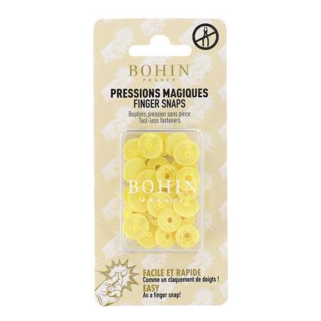 Bottoni a Pressione Magici Senza Pinza Giallo - Misura 13 mm - 8 pz Bohin - 1