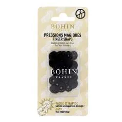 Bottoni a Pressione Magici Senza Pinza Neri - Misura 13 mm - 8 pz Bohin - 1