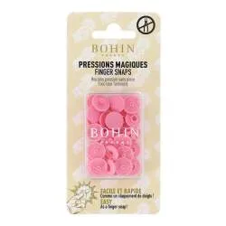 Bottoni a Pressione Magici Senza Pinza Rosa - Misura 13 mm - 8 pz Bohin - 1