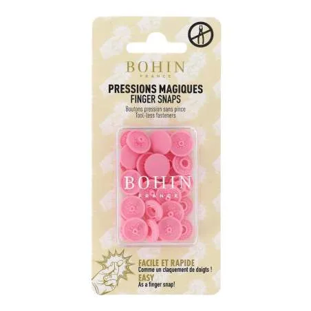 Bottoni a Pressione Magici Senza Pinza Rosa - Misura 13 mm - 8 pz Bohin - 1