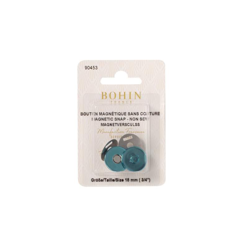 Bottoni automatici magnetici senza cucitura - 2pz color argento 18mm Bohin - 1