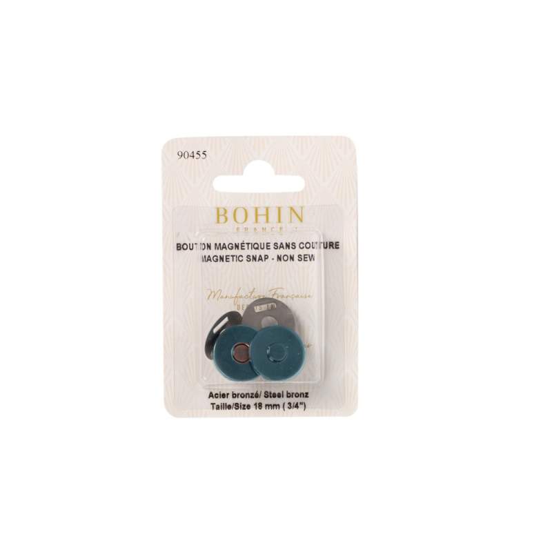 Bottoni automatici magnetici senza cucitura  - 2pz color bronzo 18mm Bohin - 1