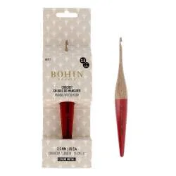 Uncinetto n.3,5 in Legno di Mango da 15 cm - Rosso Bohin - 1