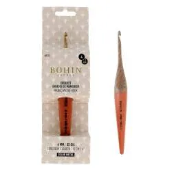 Uncinetto n.4.0 in Legno di Mango da 15 cm - Arancio Bohin - 1