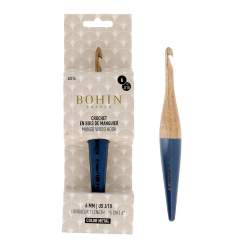 Uncinetto n.6,0 in Legno di Mango da 15 cm - Blu scuro Bohin - 1