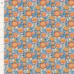 Tilda Wallflower Beverly Blue, Tessuto Blu Campo di fiori Tilda Fabrics - 2