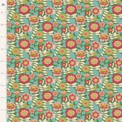 Tilda Wallflower Beverly Green, Tessuto Verde Campo di fiori Tilda Fabrics - 2