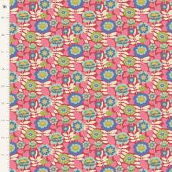 Tilda Wallflower Beverly Pink, Tessuto Rosa Campo di fiori