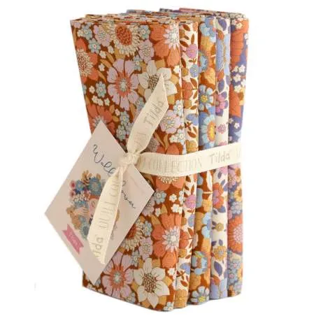 Tilda Wallflower Bundle Caramel, 5 Fat Quarter da 50 x 55 cm Marrone Caramello Tilda Fabrics - 1