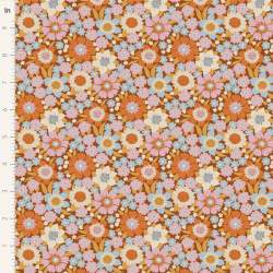 Tilda Wallflower Lauren Caramel, Tessuto Marrone Caramello Muro di Fiori