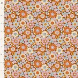 Tilda Wallflower Lauren Caramel, Tessuto Marrone Caramello Muro di Fiori Tilda Fabrics - 2