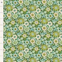 Tilda Wallflower Lauren Green, Tessuto Verde Muro di Fiori Tilda Fabrics - 2