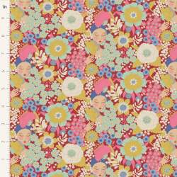 Tilda Wallflower Wallflower Burgundy, Tessuto Rosso Borgogna Muro di Fiori con Donne