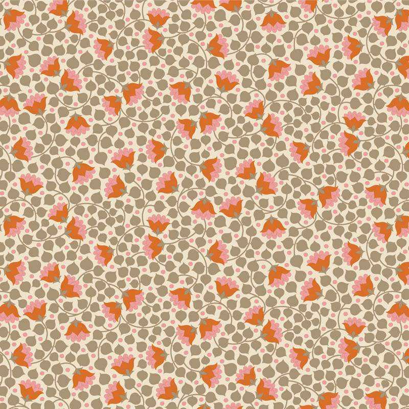Tilda Wallflower Bellflower Sand, Tessuto Beige Sabbia Campanule Tilda Fabrics - 1