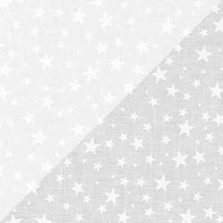 Mini Madness Collection, tessuto bianco tono su tono con stelle - Robert Kaufman