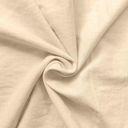 Tessuto di puro Lino prelavato colore beige naturale, alto 130 cm Stim Italia srl - 1