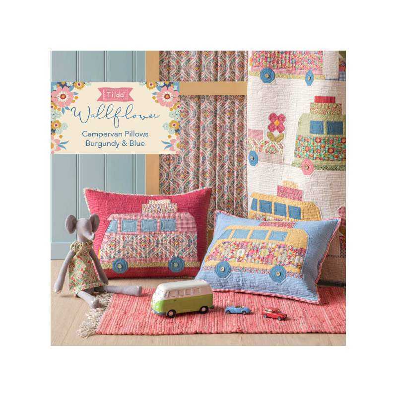 Kit Campervan Pillow - Tilda Wallflower Free Pattern Tilda Fabrics - 1