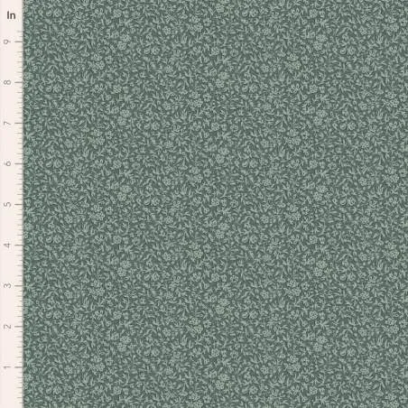 Tilda Merry Little Christmas Blender, Eve Petrol, tessuto con texture di fiorellini tono su tono su fondo blu petrolio Tilda Fab