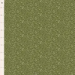 Tilda Merry Little Christmas Blender, Eve Pine, tessuto con texture di fiorellini tono su tono su fondo verde pino Tilda Fabrics