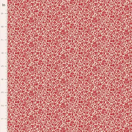 Tilda Merry Little Christmas Blender, Eve Red, tessuto con texture di fiorellini tono su tono su fondo rosso Tilda Fabrics - 1