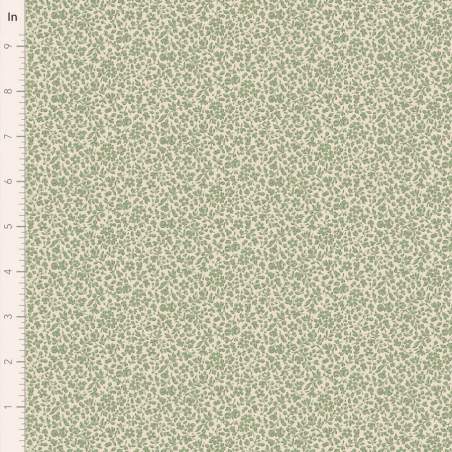 Tilda Merry Little Christmas Blender, Eve Sage, tessuto con texture di fiorellini tono su tono su fondo verde salvia Tilda Fabri