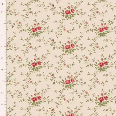 Tilda Merry Little Christmas Blender, Noel Cream, tessuto con stampa di rose e agrifoglio su fondo crema Tilda Fabrics - 1
