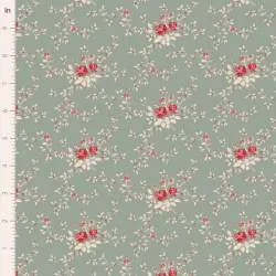 Tilda Merry Little Christmas Blender, Noel Duckegg, tessuto con stampa di rose e agrifoglio su fondo azzurro uova d'anatra Tilda