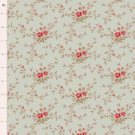 Tilda Merry Little Christmas Blender, Noel Mist, tessuto con stampa di rose e agrifoglio su fondo verde acqua Tilda Fabrics - 1
