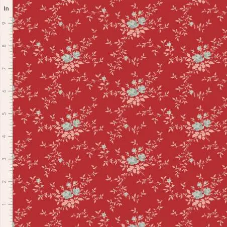 Tilda Merry Little Christmas Blender, Noel Red, tessuto con stampa di rose e agrifoglio su fondo rosso Tilda Fabrics - 1
