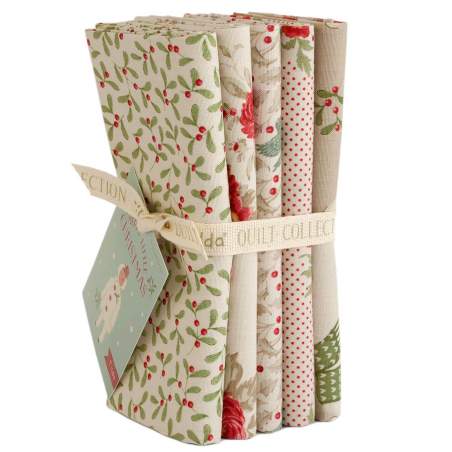 Tilda Merry Little Christmas Bundle Cream, 5 Fat Quarter da 50 x 55 cm Bianco panna Tilda Fabrics - 1