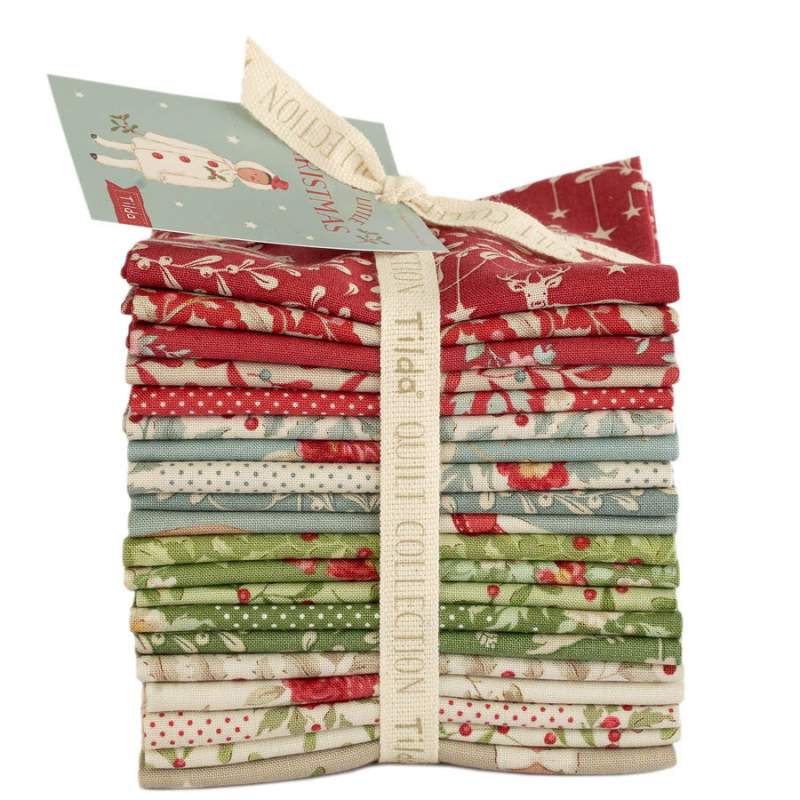 Tilda Merry Little Christmas Bundle Grande, 20 Fat Eight da 50 x 27,5 cm Collezione Base Tilda Fabrics - 1