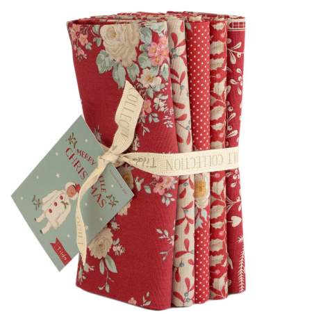 Tilda Merry Little Christmas Bundle Red, 5 Fat Quarter da 50 x 55 cm Rosso Tilda Fabrics - 1