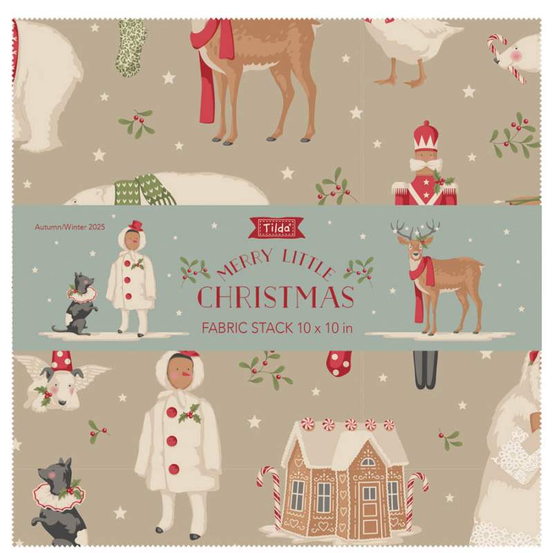 Tilda Merry Little Christmas Fabric Stack, 40 Quadrati da 10 x 10 pollici 2 Collezione Base Tilda Fabrics - 1 Tilda Merry Little Christmas Fabric Stack, 40 Quadrati da 10 x 10 pollici 2 Collezione Base Tilda Fabrics - 1