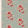 Tilda Merry Little Christmas, Carol Duckegg, tessuto con rose rosse su fondo azzurro uova d'anatra Tilda Fabrics - 1