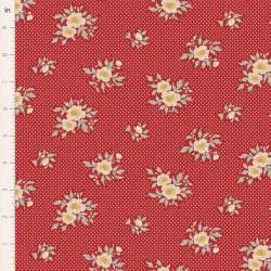 Tilda Merry Little Christmas, Joy Red, tessuto con fiori e pois su fondo rosso Tilda Fabrics - 1