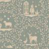 Tilda Merry Little Christmas, Paperscenes Duckegg, tessuto con disegni crema su fondo azzurro uova d'anatra Tilda Fabrics - 2