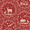 Tilda Merry Little Christmas, Paperscenes Burgundy, tessuto con disegni crema su fondo rosso Tilda Fabrics - 2